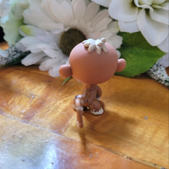 Littlest Pet Shop LPS #1450 Monkey Brown Cream Blue Eyes 2007 B - Picture 4 of 11